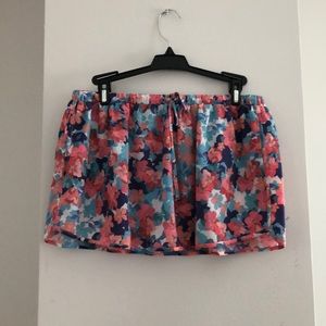 Sunsets Multi Flower Bed Pockets Seaside Skirt MED